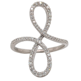 Estate: 10K White Gold Diamond Swirl Ring 1/3CTW